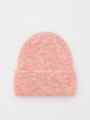 Czapka beanie z wełną - koralowy. Pomarańczowe czapki Reserved, bez wzorów, z wełny. W wyprzedaży za 39.99 zł.