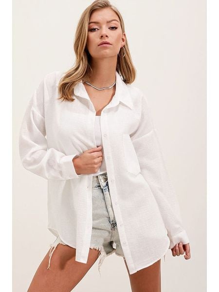 Bigdart Bluzka w kolorze białym rozmiar: 42. Białe bluzki Bigdart, bez wzorów, bez kołnierzyka, bez ramiączek. Za 82.44 zł.