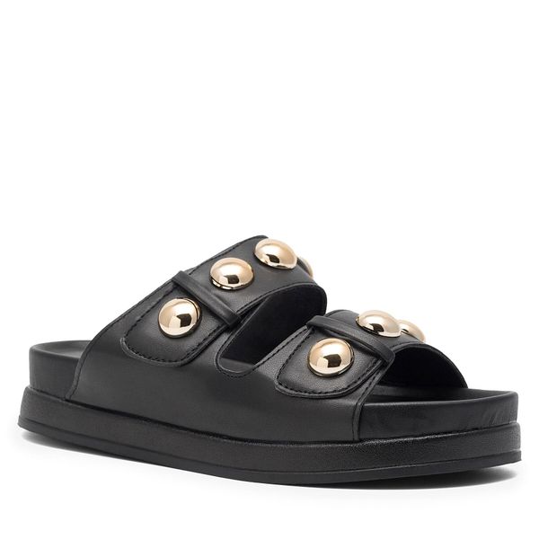 Klapki DeeZee. Czarne klapki DeeZee, bez wzorów, bez obcasa. Za 119.99 zł.