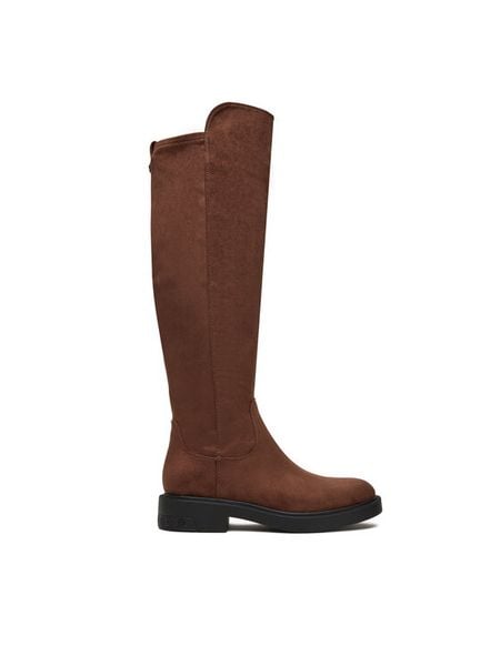 Guess Kozaki FLFF2Z ESU11 Brązowy. Brązowe kozaki Guess, z materiału, bez obcasa, na płaskiej podeszwie, bez zapięcia. Za 819.99 zł.