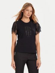 Fracomina T-Shirt FR25WT3059J401G1 Czarny Regular Fit. Czarne t-shirty Fracomina, xl, bez wzorów, z bawełny, bez kołnierzyka, bez ramiączek. Za 309.99 zł.