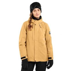Kurtka snowboardowa damska W4-W Graupel. Brązowe kurtki narciarskie SIROKO, xl, bez wzorów, bez kaptura, narciarskie. W wyprzedaży za 367.95 zł.