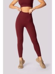 Spaio Legginsy sportowe "Ribbed" w kolorze bordowym rozmiar: L/XL. Czerwone legginsy Spaio, l, bez wzorów, z materiału, z podwyższonym stanem. Za 126.99 zł.