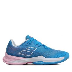 Buty do tenisa Babolat. Niebieskie obuwie sportowe BABOLAT, bez zapięcia, tenisowe. Za 399.99 zł.