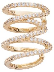 U.S. Polo Assn. Pozłacana nausznica z kryształami rozmiar: onesize. Żółte kolczyki U.S. Polo Assn., z kryształem, metalowe. Za 105.14 zł.