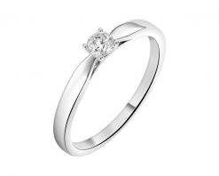 Pierścionek srebrny z diamentem laboratoryjnym - 0,18 ct. Szare pierścionki Apart, z diamentem, srebrne. Za 689.00 zł.