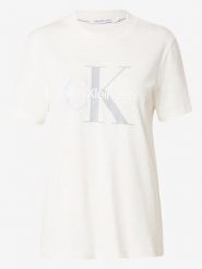 CALVIN KLEIN UNDERWEAR Koszulka w kolorze białym rozmiar: M. Białe bluzki Calvin Klein Underwear, m, bez wzorów, z bawełny, bez kołnierzyka, bez ramiączek. Za 143.22 zł.
