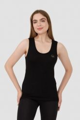 EMPORIO ARMANI Czarny damski top, Rozmiar S. Czarne topy Emporio Armani, s, bez wzorów, bez kołnierzyka, bez ramiączek. W wyprzedaży za 169.99 zł.