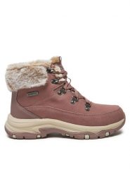 Skechers Trzewiki Snow Worries 167882/MVE Różowy. Czerwone botki Skechers, bez wzorów, ze skóry, bez obcasa, na płaskiej podeszwie, bez zapięcia. Za 379.99 zł.