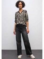 Cecil Bluzka w kolorze jasnoszaro-czarnym rozmiar: 36. Czarne bluzki Cecil, bez wzorów, z wiskozy, bez kołnierzyka, bez ramiączek. Za 104.89 zł.