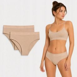 FIGI DAMSKIE 4F 2PAK BIELIZNY DAMSKIEJ BAWEŁNIANEJ M F039 SS26. Brązowe figi 4f, m, bez wzorów, z bawełny. Za 50.75 zł.