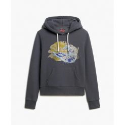 Bluza damska z kapturem Superdry Vintage Logo Tokyo. Brązowe bluzy Superdry, s, bez wzorów, z kapturem. Za 387.75 zł.