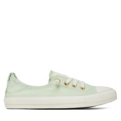 Trampki Converse. Zielone trampki Converse, bez wzorów, bez zapięcia. Za 259.99 zł.