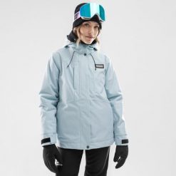Kurtka snowboardowa damska W4-W Pole. Niebieskie kurtki narciarskie SIROKO, bez wzorów, bez kaptura, narciarskie. W wyprzedaży za 441.95 zł.