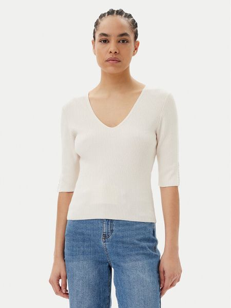 Morgan Sweter 251-MCHAMPI Beżowy Slim Fit. Brązowe swetry Morgan, s, bez wzorów, z syntetyku, bez ramiączek. Za 129.99 zł.