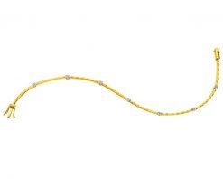 Bransoletka z żółtego złota z brylantami - 18 cm - 0,04 ct - próba 585. Żółte bransoletki Apart, z brylantem, złote. Za 5,890.00 zł.