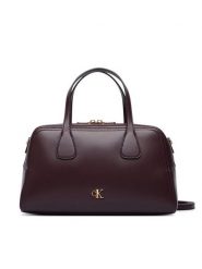Calvin Klein Torebka Ck Medium Bowling Bag LV04F3610G Bordowy. Czerwone torebki klasyczne Calvin Klein, bez wzorów, ze skóry, bez dodatków. Za 569.99 zł.