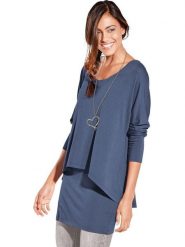 Heine Koszulka w kolorze niebieskim rozmiar: 36. Niebieskie bluzki Heine, bez wzorów, bez kołnierzyka, bez ramiączek. Za 126.99 zł.