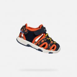 Sandały GEOX B S.MULTY B.B Niebieski. Brązowe sandały Geox, bez wzorów, z syntetyku, bez obcasa, bez zapięcia. Za 219.99 zł.