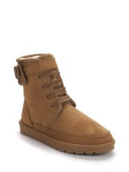 ISLAND BOOT Botki zimowe "Imaan" w kolorze jasnobrązowym rozmiar: 39. Brązowe botki Island Boot, na zimę, z aplikacjami, z materiału, z okrągłym noskiem, bez obcasa, bez zapięcia. Za 167.28 zł.