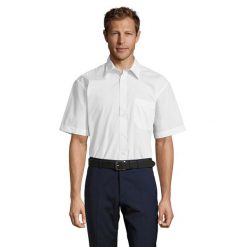 Koszula Biznesowa Bristol Plain Poplin Unisex Dla Dorosłych. Białe koszule SOL'S, s, bez wzorów, biznesowe, bez kołnierzyka, bez ramiączek. Za 108.99 zł.