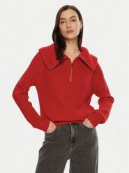 Morgan Sweter 242-MCOLAR Czerwony Regular Fit. Czerwone swetry Morgan, s, bez wzorów, z syntetyku, bez ramiączek. Za 159.99 zł.