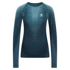 Bluza termoaktywna damska Odlo Performance Warm Blackcomb BL Top Crew Neck LS. Niebieskie bluzy Odlo, xs, bez wzorów, z elastanu, bez kaptura. Za 307.99 zł.