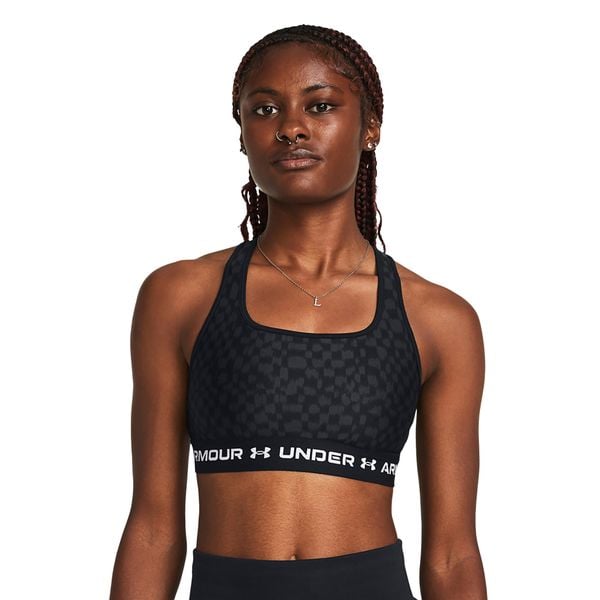 Biustonosz fitness Under Armour Crossback Mid Print. Brązowe bielizna sportowa Under Armour, xs, bez wzorów. Za 73.99 zł.