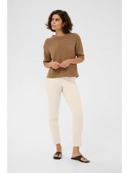 Kaffe Spodnie w kolorze kremowym rozmiar: 34. Brązowe spodnie materiałowe Kaffe, bez wzorów, z materiału. Za 173.99 zł.