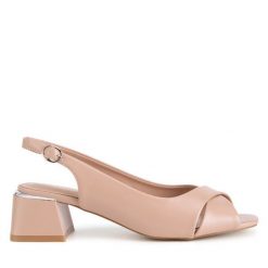 Sandały Clara Barson. Brązowe sandały Clara Barson, bez wzorów, bez obcasa, na słupku, bez zapięcia. Za 129.99 zł.