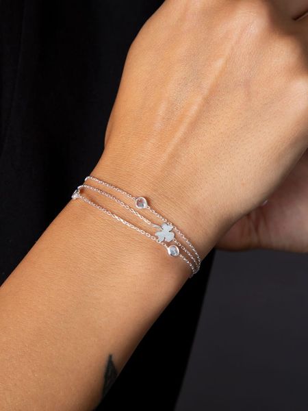 Heliophilia Srebrna bransoletka z elementami ozdobnymi rozmiar: onesize. Szare bransoletki Heliophilia, z cyrkonią, srebrne. Za 69.99 zł.