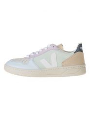 Veja Skórzane sneakersy "V 10" w kolorze turkusowo-beżowym rozmiar: 38. Białe trampki Veja, bez wzorów, bez zapięcia. Za 549.06 zł.