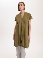 BGN Tunika w kolorze khaki rozmiar: 36. Brązowe tuniki BGN, na imprezę, bez wzorów, z bawełny, bez kołnierzyka, bez ramiączek. Za 101.23 zł.