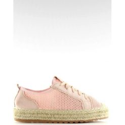 Trampki espadryle różowe BB06P Pink. Czerwone espadryle ButyModne, bez wzorów, z tkaniny, bez obcasa, bez zapięcia. W wyprzedaży za 96.52 zł.