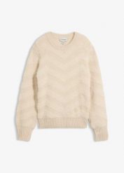 Sweter z grubą nicią. Czerwone swetry bonprix, bez wzorów, bez ramiączek. Za 169.99 zł.