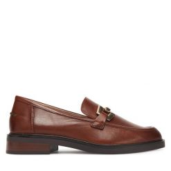 Lordsy Caprice. Brązowe lordsy Caprice, bez wzorów, bez obcasa, bez zapięcia. Za 399.99 zł.