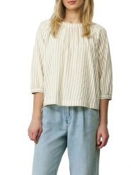 S.Oliver Bluzka w kolorze beżowo-białym rozmiar: 40. Białe bluzki S.Oliver, s, bez wzorów, bez kołnierzyka, bez ramiączek. Za 86.99 zł.