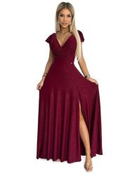 Numoco Sukienka w kolorze bordowym rozmiar: XL. Czerwone sukienki Numoco, na imprezę, xl, bez wzorów, bez kołnierzyka, bez ramiączek, maxi. Za 255.34 zł.