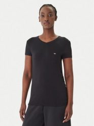 Emporio Armani T-Shirt EW000409 AF19024 UC001 Czarny Regular Fit. Czarne t-shirty Emporio Armani, m, bez wzorów, z bawełny, bez kołnierzyka, bez ramiączek. Za 259.99 zł.