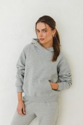 BLUZA RITA SZARY MELANŻ S - Flawless. Szare bluzy Flawless, na zimę, l, bez wzorów, z bawełny, bez kaptura. Za 339.00 zł.