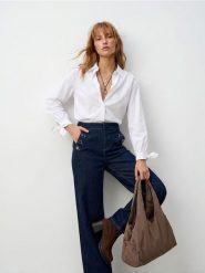 Jeansy wide leg z ozdobnymi guzikami - niebieski. Niebieskie jeansy Sinsay, bez wzorów. Za 69.99 zł.