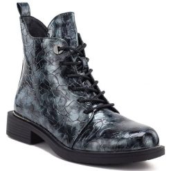 Botki damskie lakierowane szare S.Barski HY62-8140. Szare botki S.BARSKI, bez wzorów, z lakierowanej skóry, bez obcasa, bez zapięcia. Za 169.99 zł.