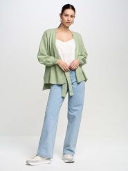 BIG STAR Kardigan w kolorze zielonym rozmiar: M. Zielone kardigany Big Star, m, bez wzorów, z tkaniny. Za 109.99 zł.