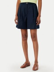 Tommy Hilfiger Szorty materiałowe WW0WW49040 Granatowy Wide Leg. Niebieskie szorty TOMMY HILFIGER, bez wzorów, z materiału. Za 489.99 zł.