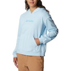 Bluza trekkingowa damska Columbia Logo III French Terry. Niebieskie bluzy Columbia, s, bez wzorów, bez kaptura. Za 149.99 zł.
