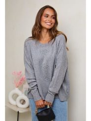Soft Cashmere Sweter w kolorze szarym rozmiar: 38/40. Szare swetry Soft Cashmere, bez wzorów, bez ramiączek. Za 123.75 zł.