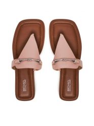 MICHAEL Michael Kors Japonki Lena 40R5LEFS1L Różowy. Czerwone klapki MICHAEL Michael Kors, bez wzorów, ze lnu, bez obcasa. Za 439.99 zł.