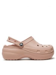 Crocs Klapki Classic Platform Lined Clog W 207938 Różowy. Czerwone klapki Crocs, bez wzorów, z tworzywa sztucznego, bez obcasa. Za 209.99 zł.