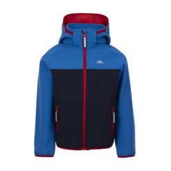 Trespass Hanbury- Kurtka softshell unisex granatowa. Niebieskie kurtki sportowe Trespass, bez wzorów, z softshellu, bez kaptura, do jazdy konnej. Za 186.83 zł.