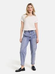 TAIFUN Dżinsy - Tapered fit - w kolorze błękitnym rozmiar: 36. Niebieskie jeansy Taifun, bez wzorów, z podwyższonym stanem. Za 145.26 zł.